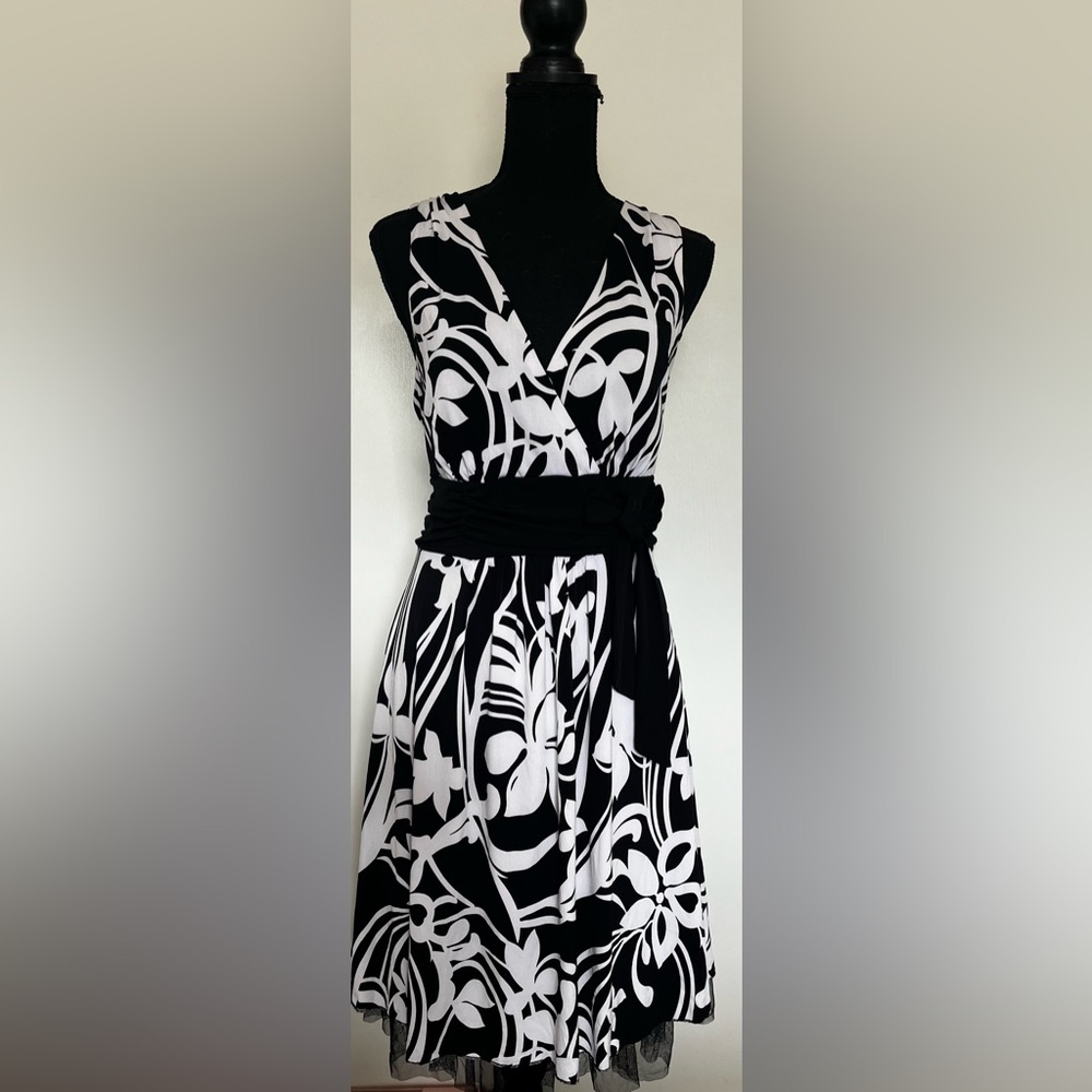 Love Tease Black and White Floral Dress